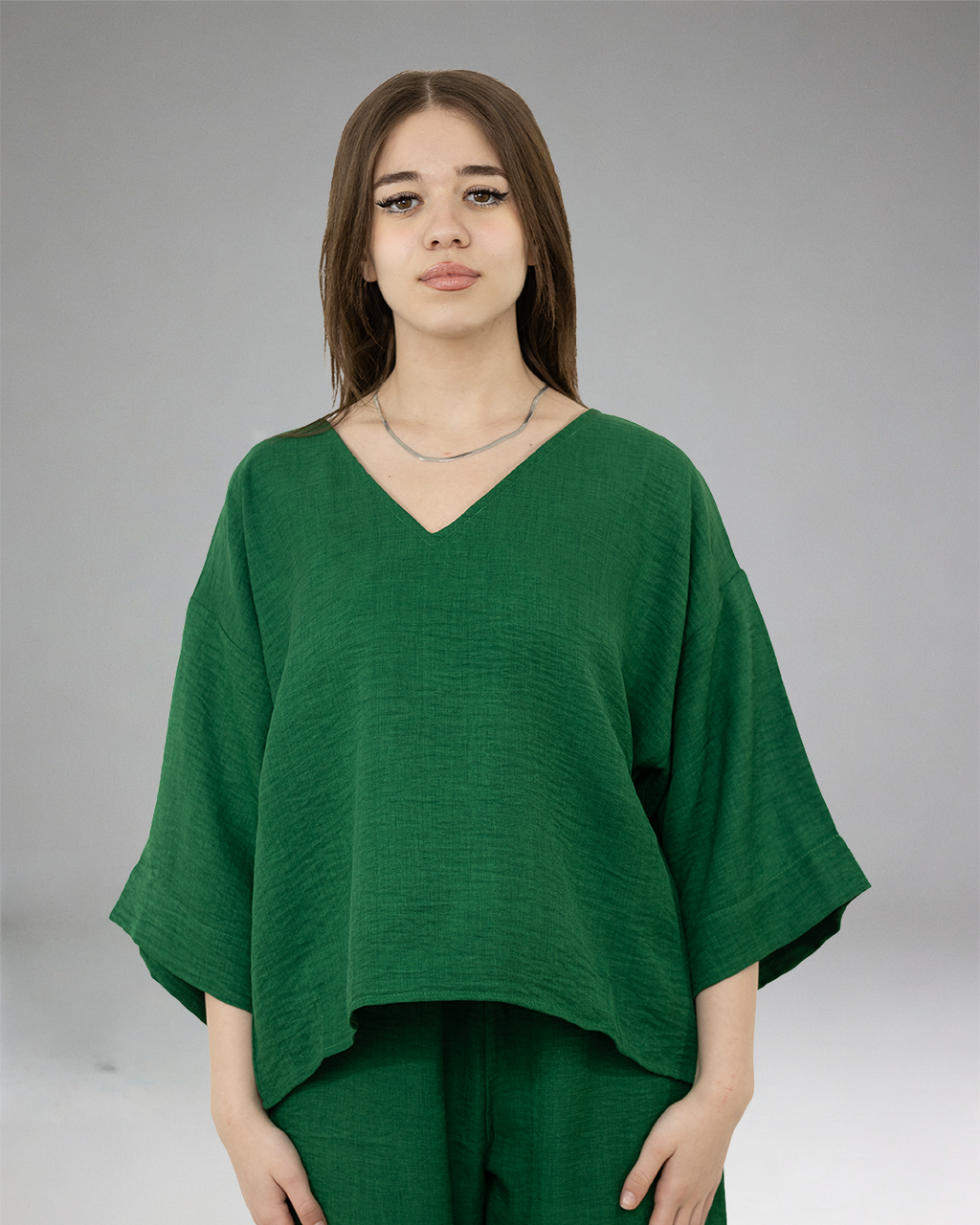 Women olive Casual Set (Top & Pants)