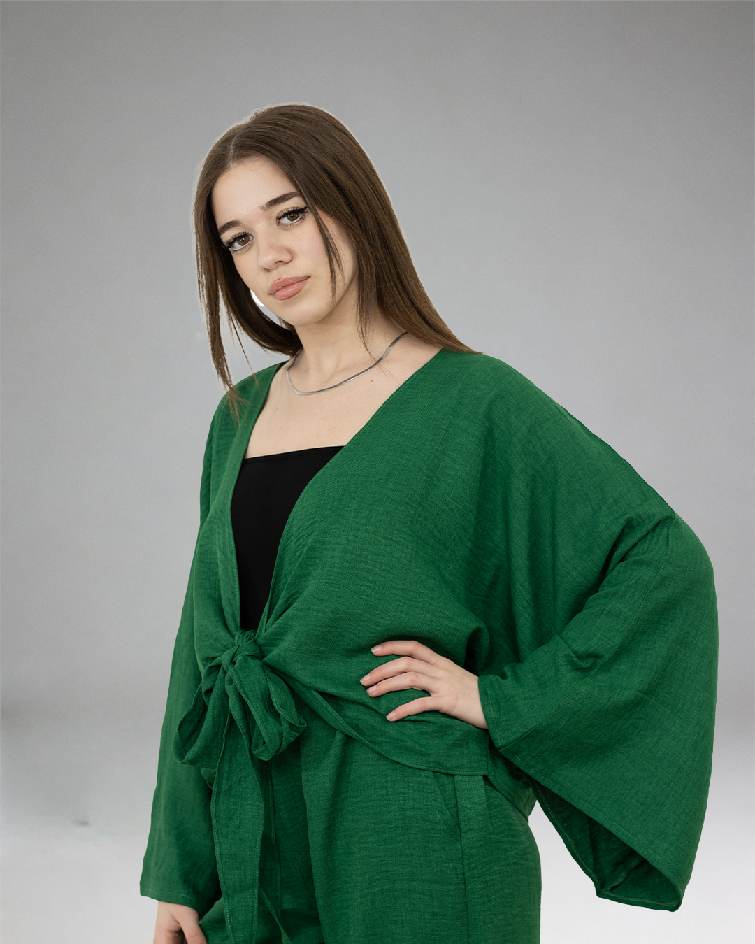 Women olive Casual Set (Top & Pants)
