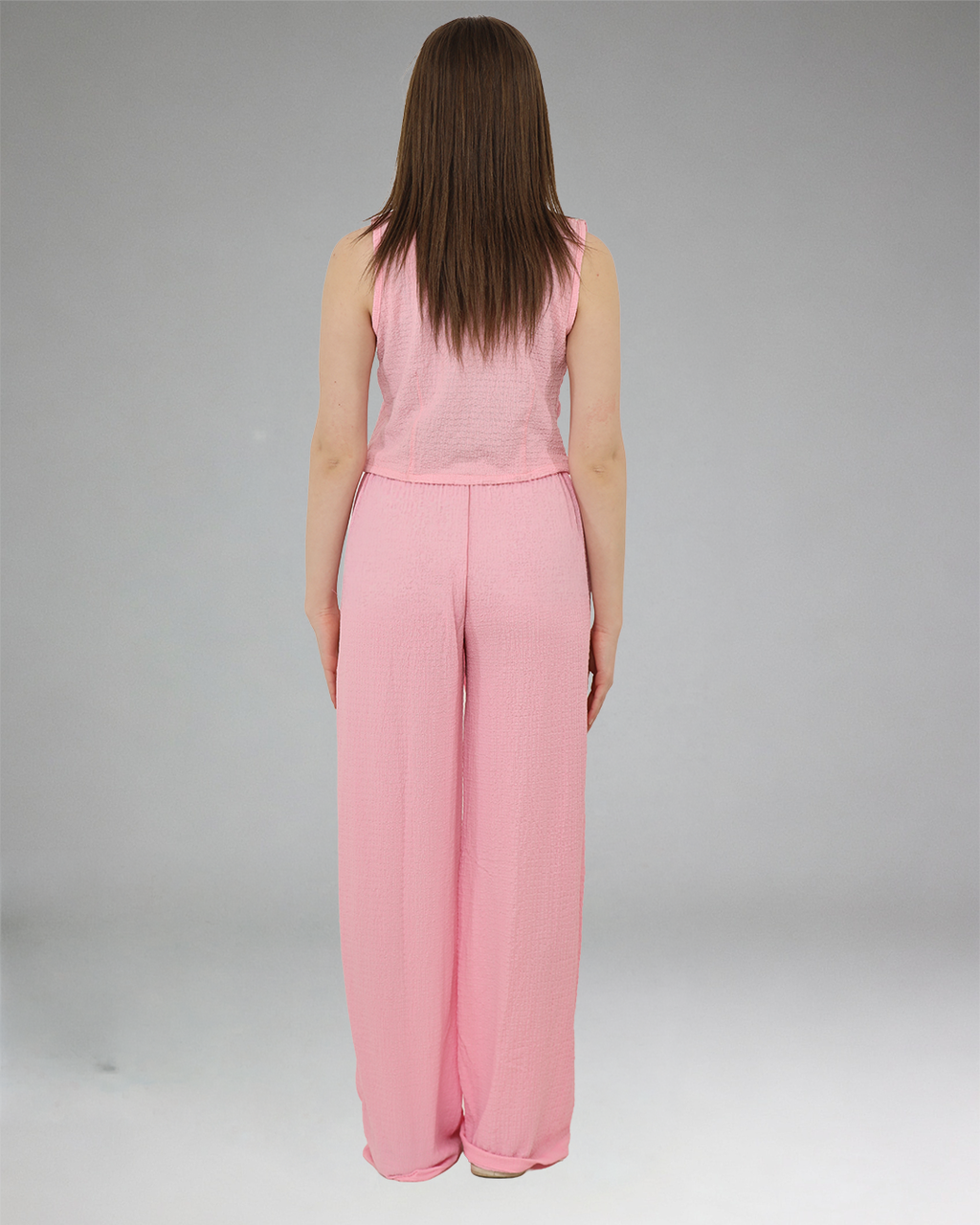 Women Sky Blue Casual Set (Top & Pants)