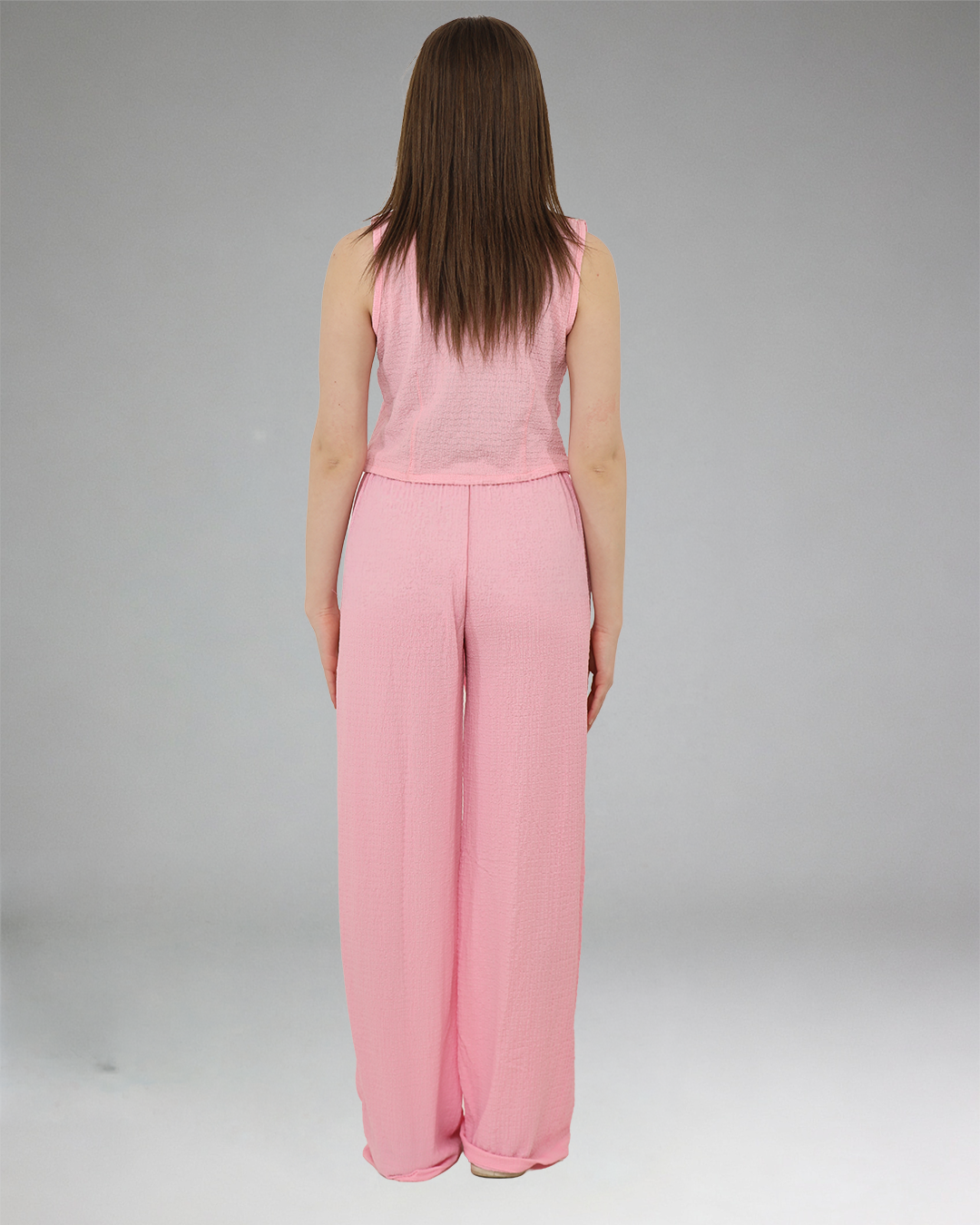Women Sky Blue Casual Set (Top & Pants)