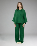 Women olive Casual Set (Top & Pants)