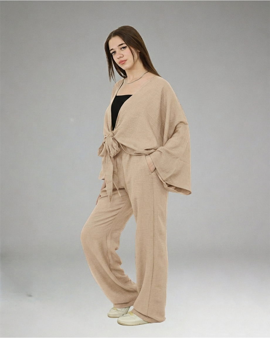 Women olive Casual Set (Top & Pants)