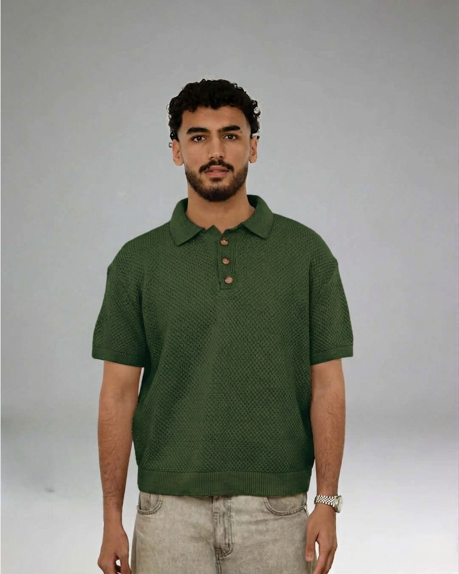 Premium Textured Knit Polo 2210